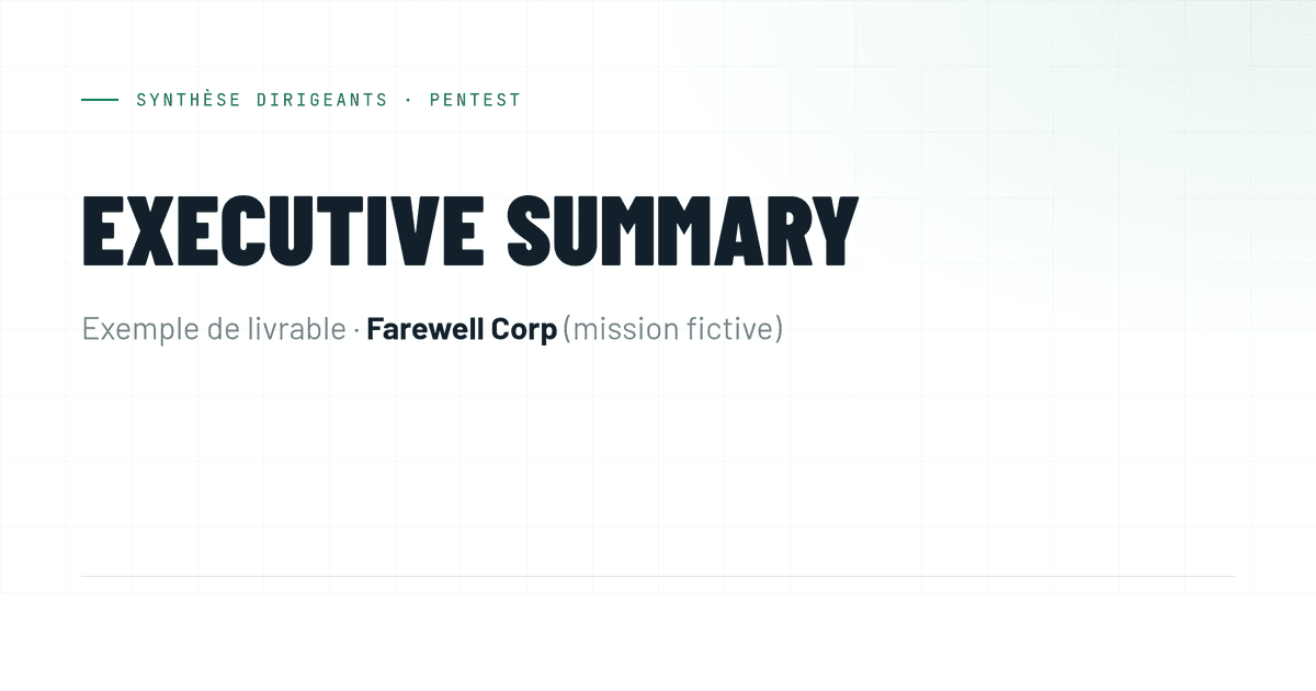 Aperçu du livrable : Executive Summary