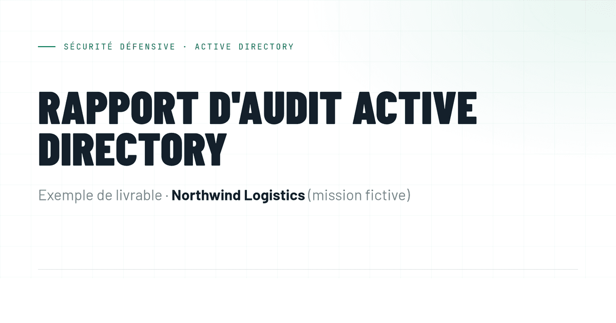 Aperçu du livrable : Audit Active Directory