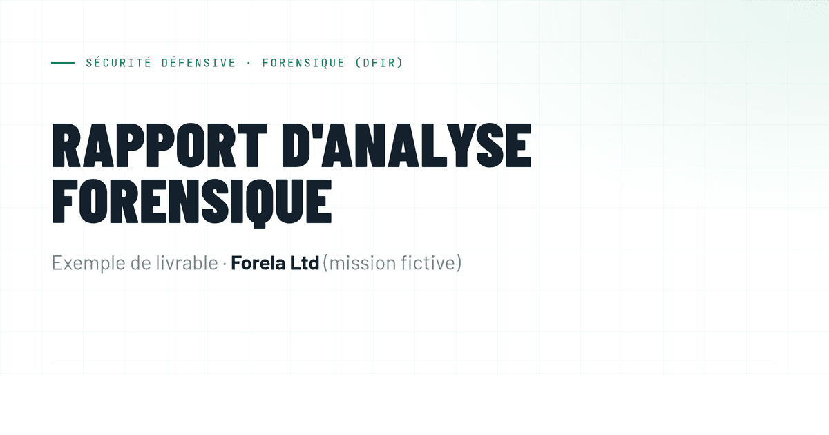 Aperçu du livrable : Analyse Forensique