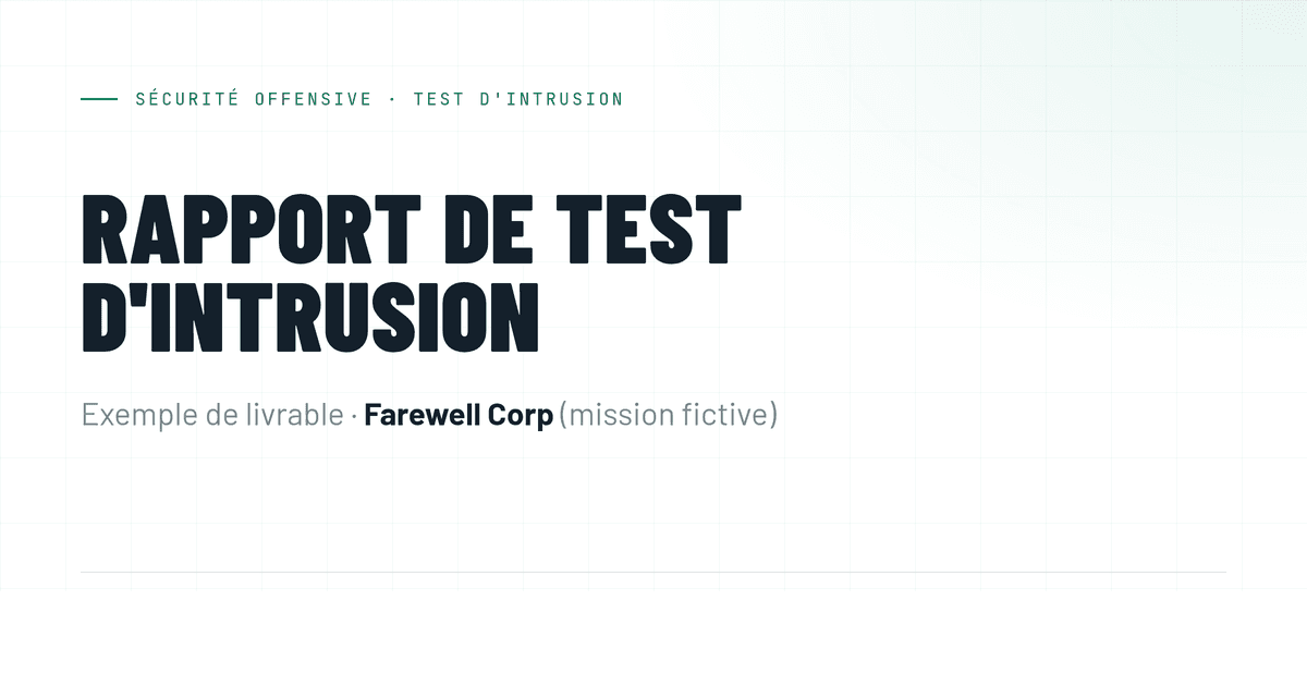 Aperçu du livrable : Test d'Intrusion