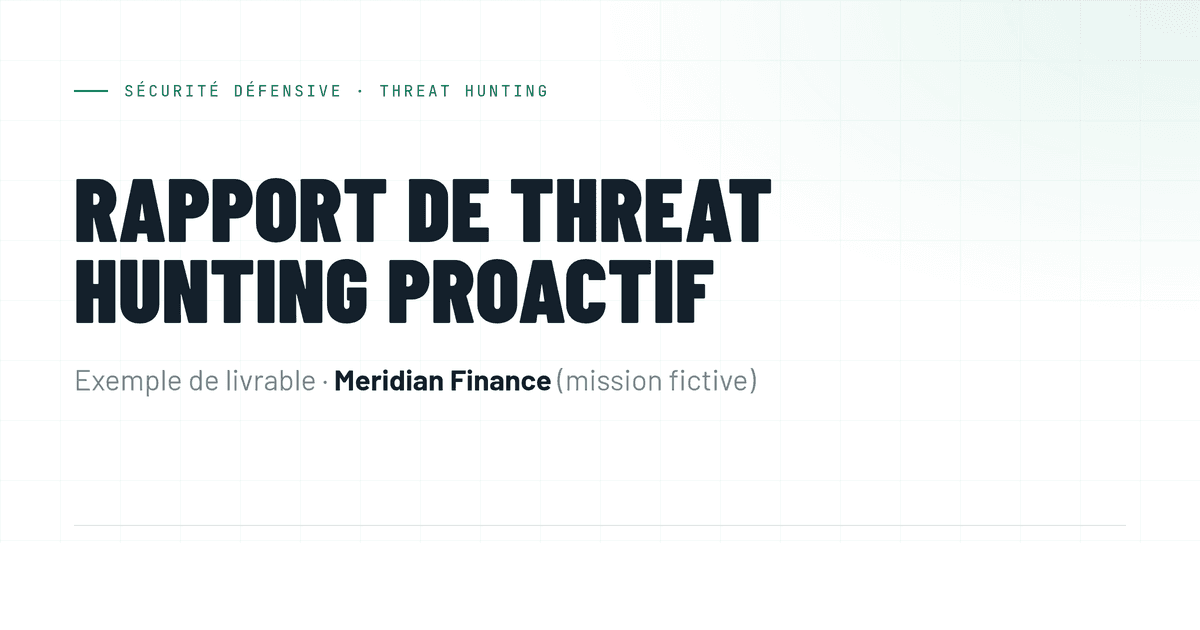 Aperçu du livrable : Threat Hunting